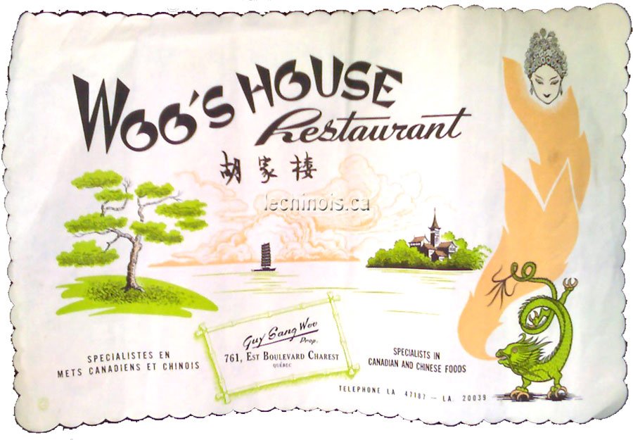 Napperon du restaurant Woo's House
